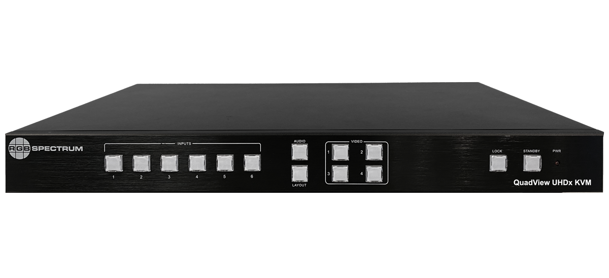 RGB Spectrum Multiviewer UHD/KVM 4xHDMI2.0/2xDP1.2 auf 1 HDMI QuadView UHDx KVM